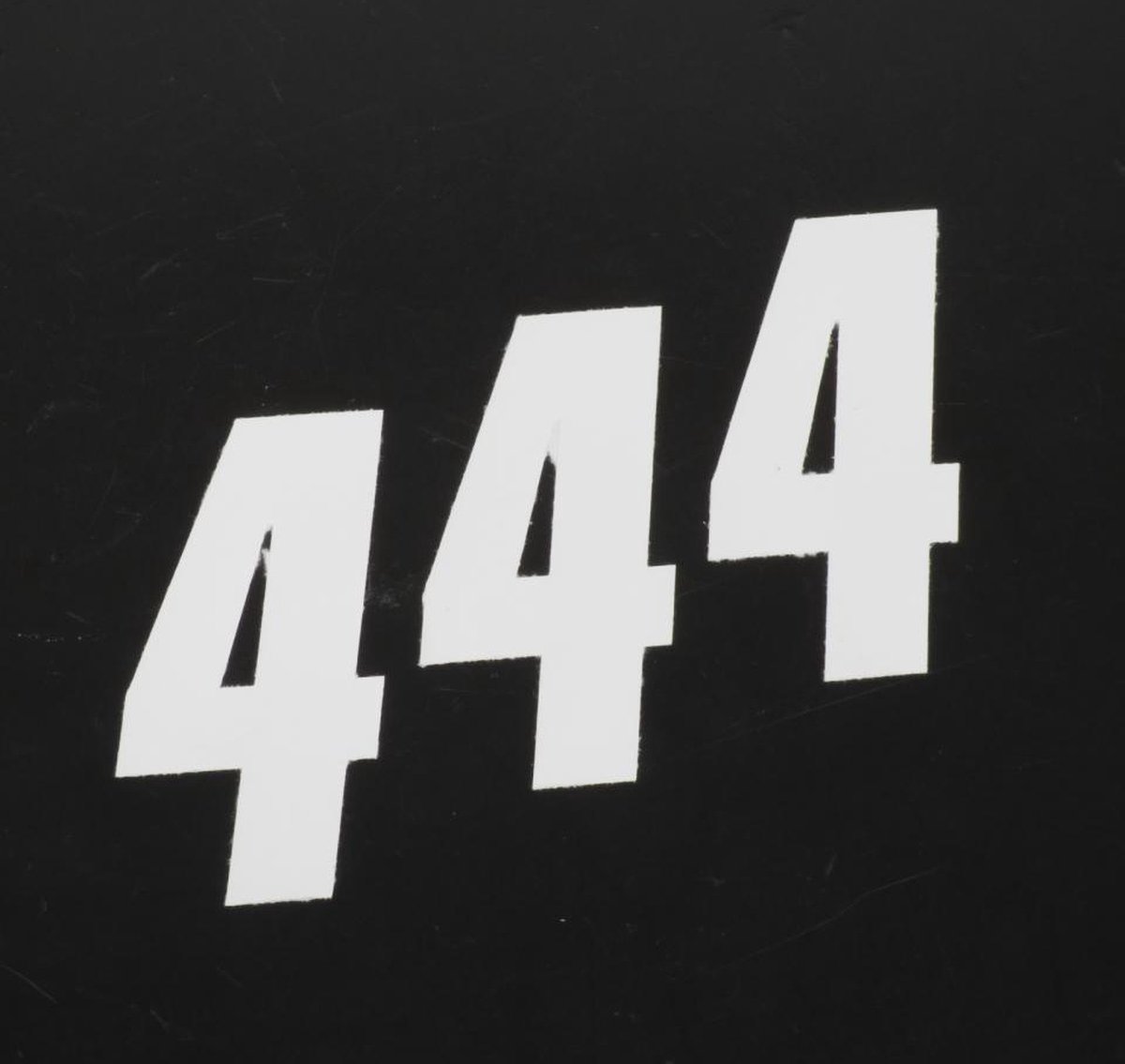 3 sticker autocollant numéro de course quatre 4 blanc Blackbird 100x50 pour moto