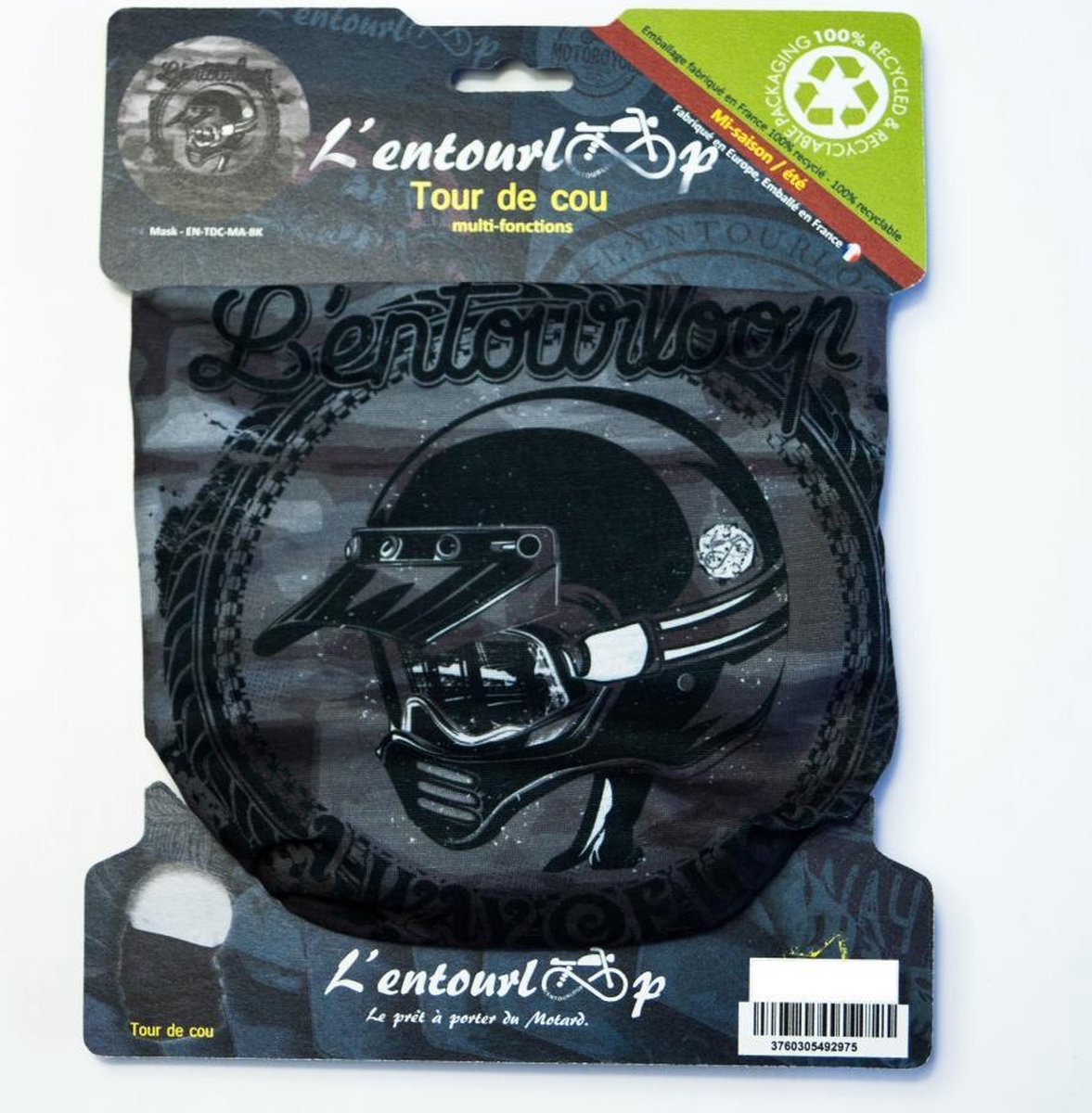 Tour de cou pour moto L'Entourloop Motorcycle Mask coloris noir 100% polyester