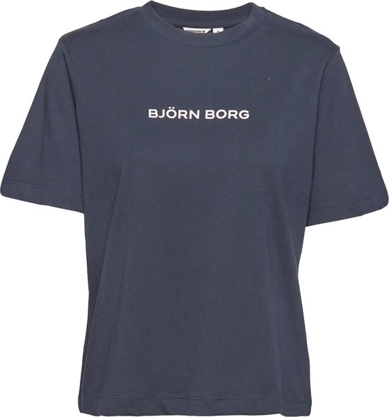 Björn Borg Women's Regular Tee Fanno Sport T-Shirt – Night Sky taille 36 Femme