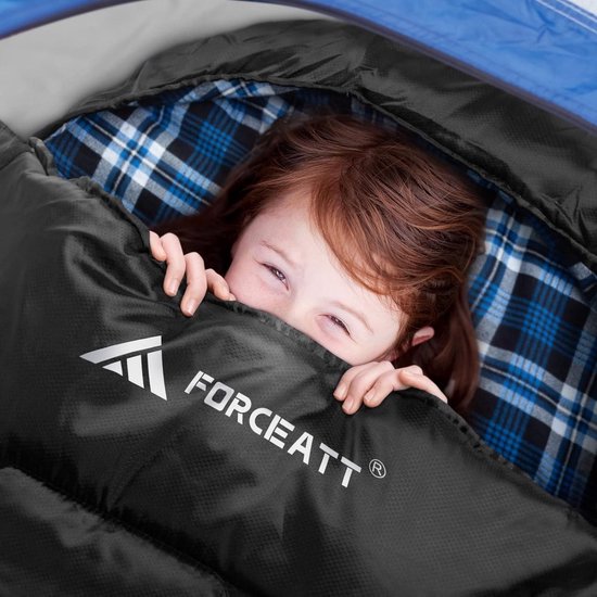 Slaapzak, 3-4 seizoenen, -5 °C, flanel en 20 °C, polyester, slaapzak voor volwassenen, waterdichte slaapzak, winter, warm, perfect voor camping, indoor, outdoor en koud weer. van Forceatt — afbeelding 4