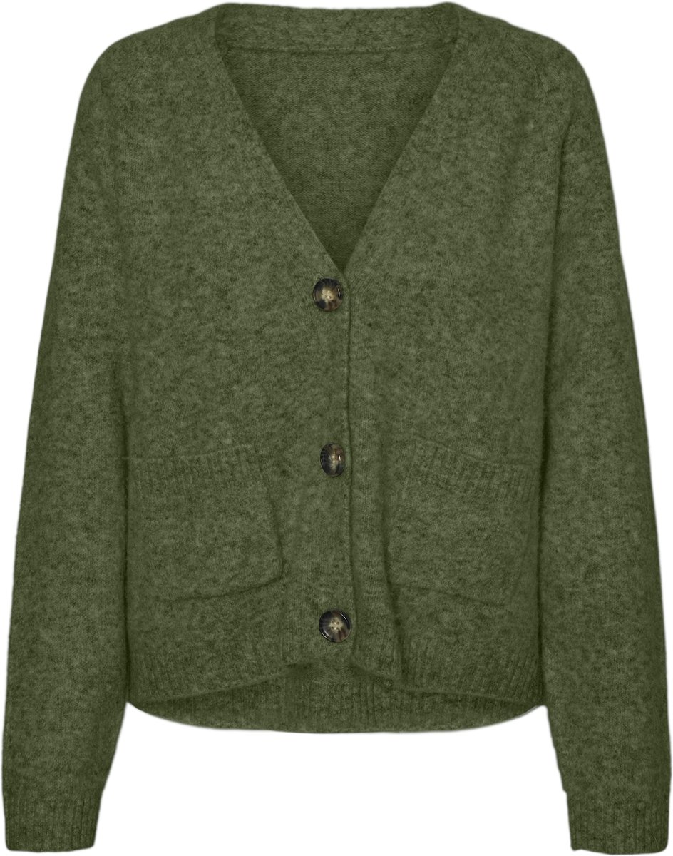 Vero Moda Vest Vmboom Ls V-neck Button Cardigan Ga 10320457 Cypress Melange Dames Maat - XL