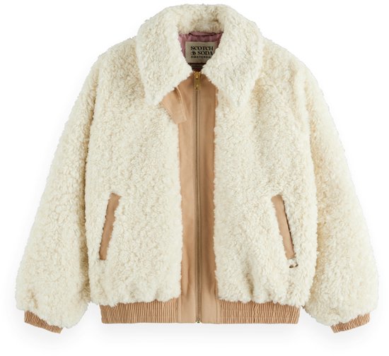 Scotch & Soda Teddy Bomberjack Beige L Vrouw