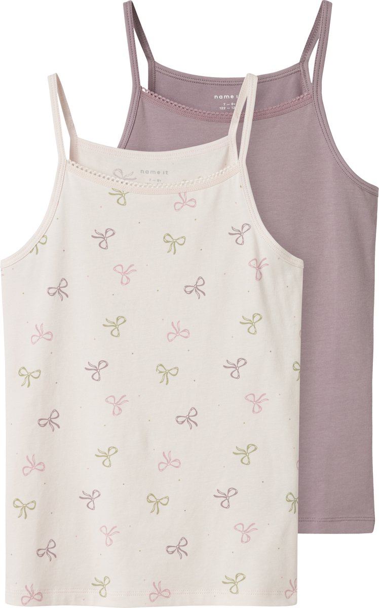 NAME IT - NKFSTRAP TOP 2P BARELY PINK BOW NOOS - Meisjes - Maat 146/152
