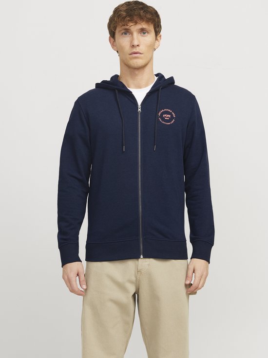 JACK & JONES JCOAIR Sweat Zip Hood NOOS, donkerblauw/detail: melange, L