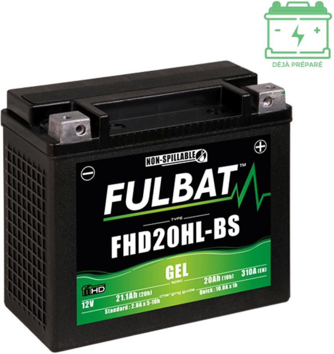 SLA Fulbat-accu voor Harley-Davidson 1450 Dyna Super Glide (2000-2007) YHD20HL-BS / YTX20HL-BS / 12V 20Ah, nieuw