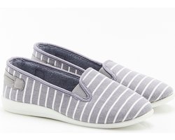Damart - Gestreepte pantoffels - Dames - Grijs - 39