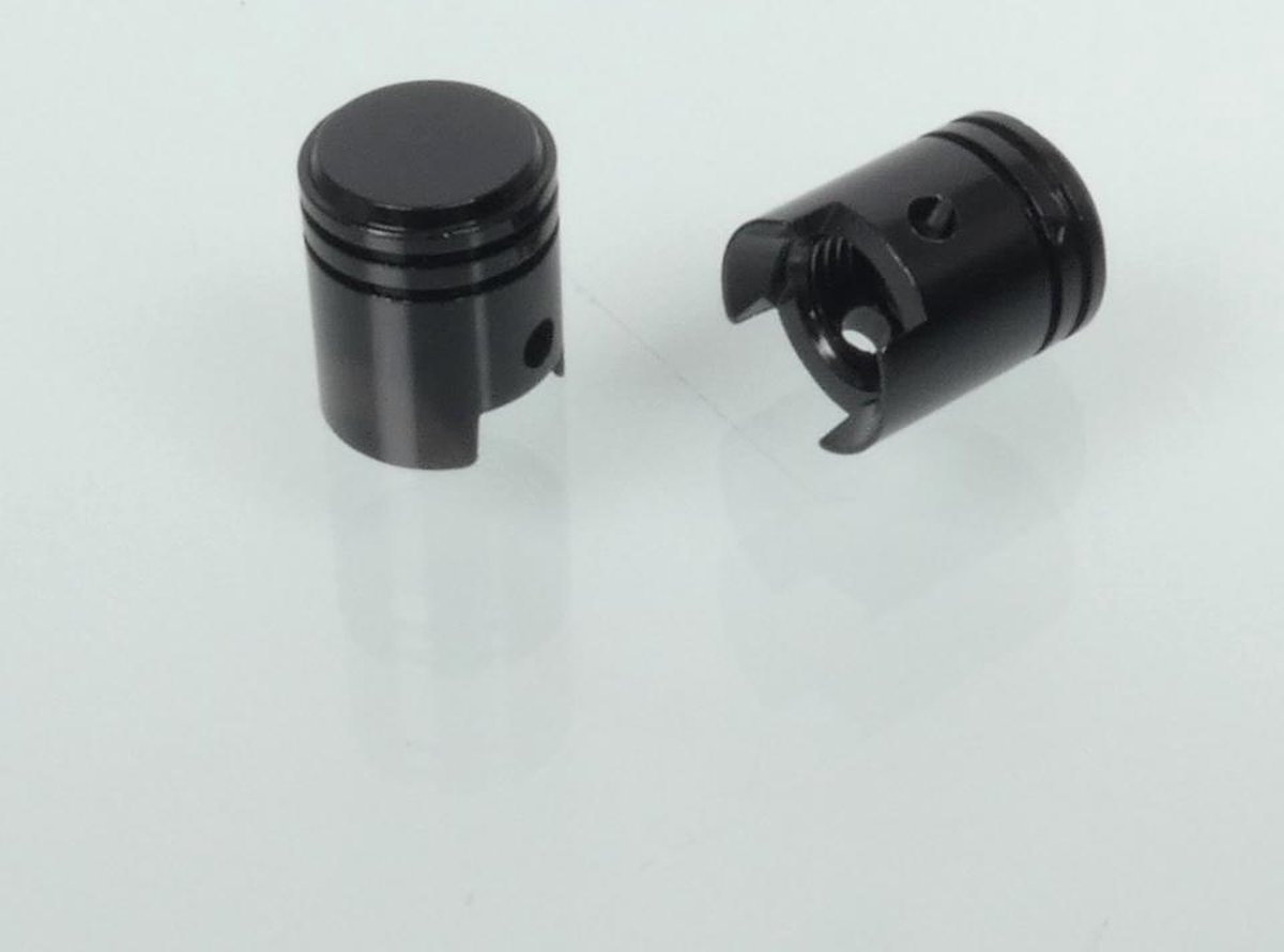 Bouchon de valve Bike It Piston aluminium anodisé noir pour moto auto quad Neuf