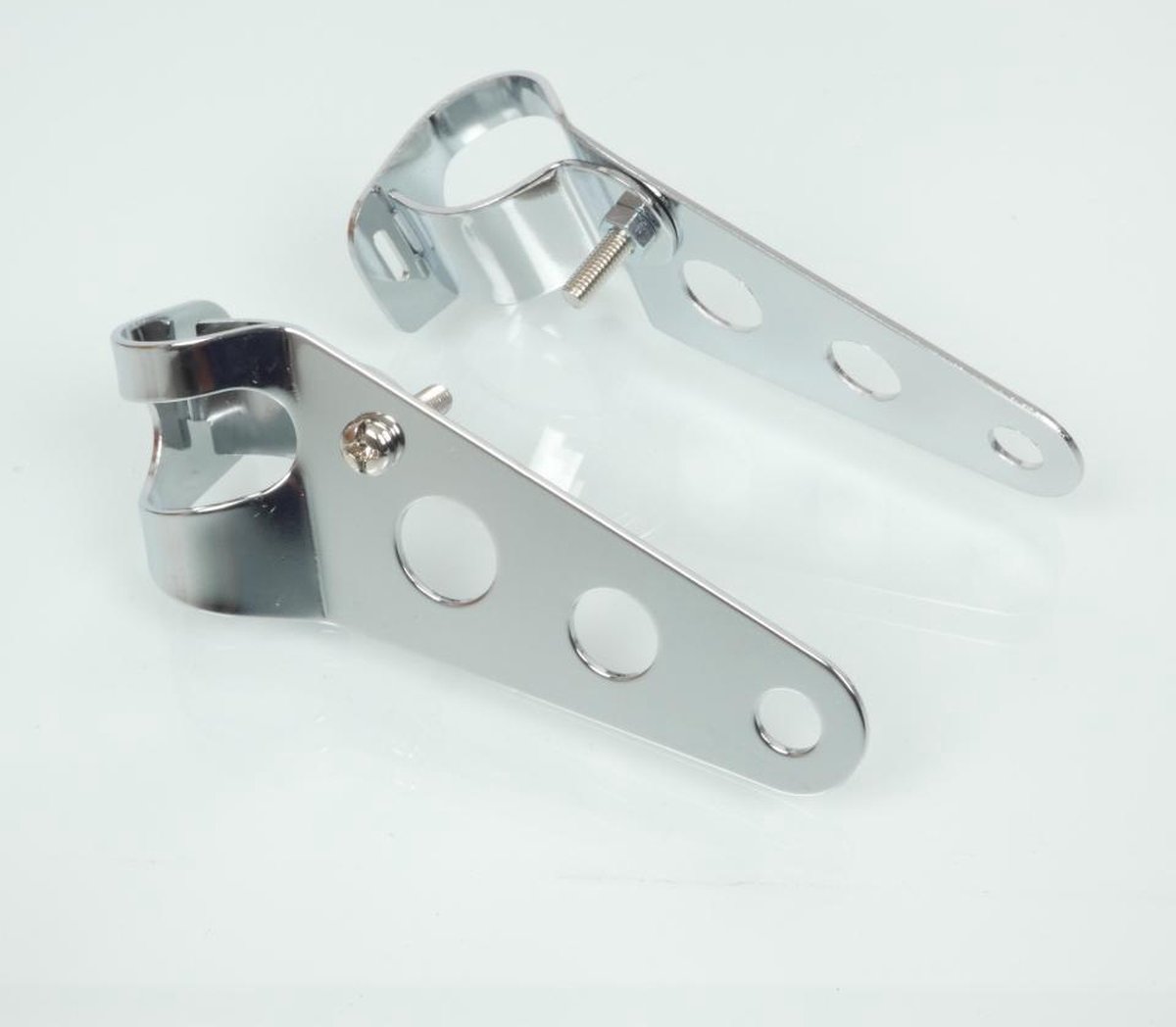 Kit patte de feu Ø30/38mm fixation optique support phare acier chromé pour moto Neuf