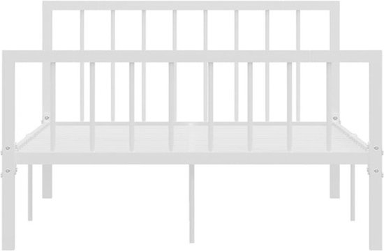vidaXL Cadre de lit en métal Blanc 120x200 cm - Cadre de lit - Encadrements de lit de lit - Lit double - Lits doubles