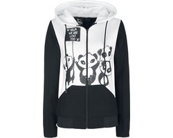 Killer Panda KP Lost Hood Vest met capuchon zwart-wit L
