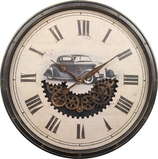 Clayre & Eef Orologio Da Parete Silenzioso: Design Moderno Ø 58 Cm, Blu E Bianco, Funziona A 1 Pila AA