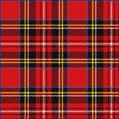 20x Serviettes Tartan Rouge 33 x 33 cm - Serviettes en papier jetables - Décorations Rouge / Tartan / Déco de table / Décorations de fête