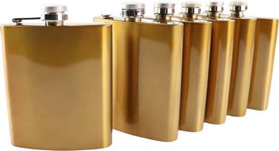 Relaxdays heupfles, set van 2, 200 ml, voor onderweg, relatiegeschenk, platvink voor jaszakken, heupflacon rvs, zilver