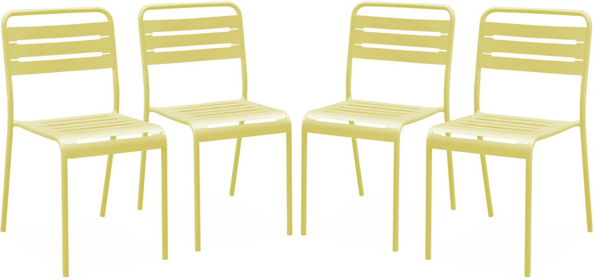 sweeek - Set van 4 tuinstoelen metaal - amélia