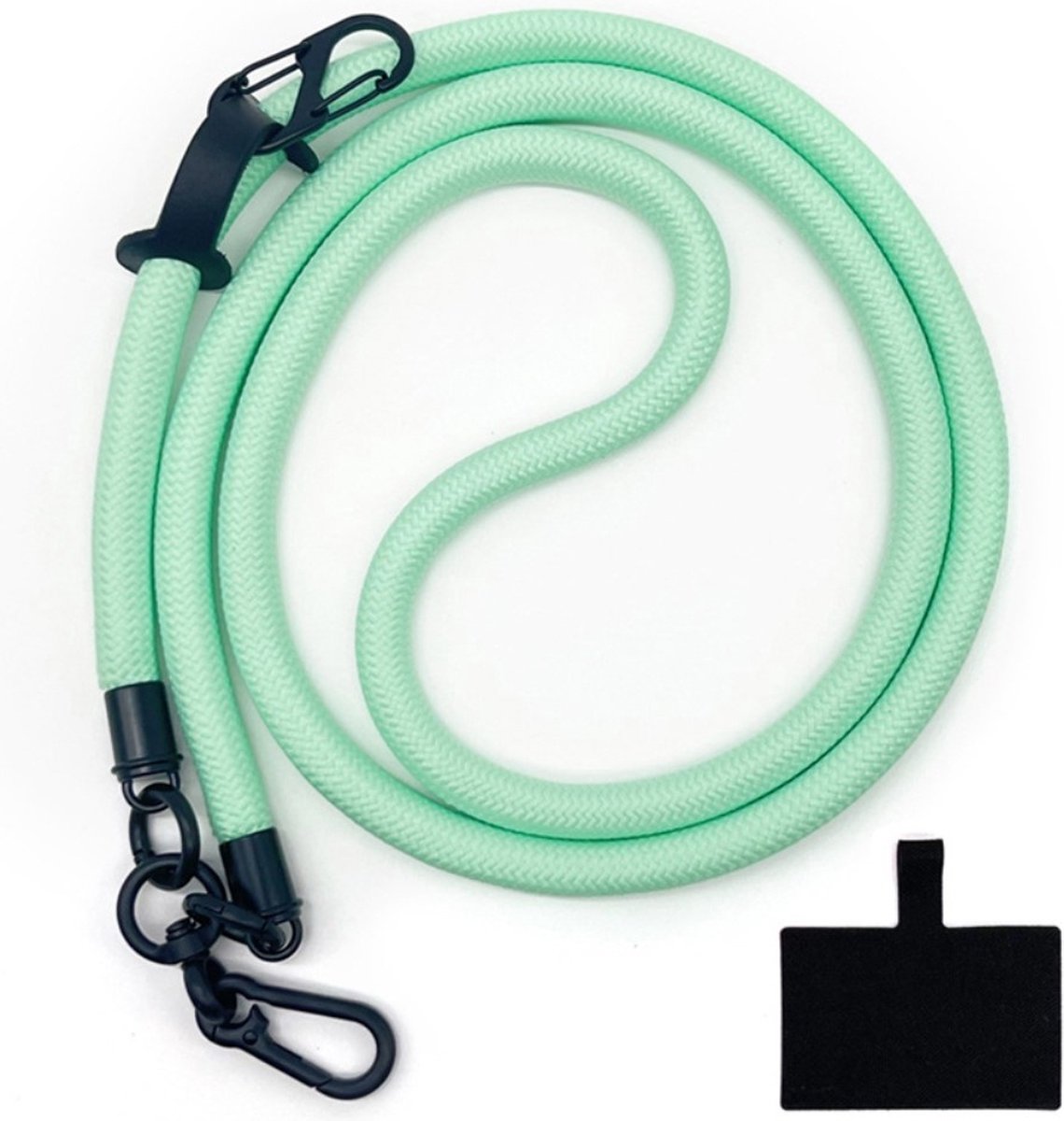 Coverup Crossbody Telefoonkoord 120cm met Sleutelhanger - 10mm Polyester Koord - Mintgroen