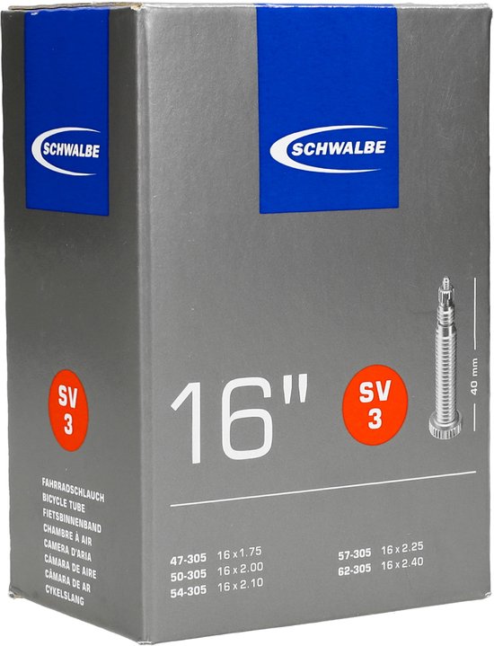 Schwalbe - Binnenband Fiets - Frans Ventiel - 40 mm - 16 x 1.75 - 2.50 van Schwalbe — afbeelding 2