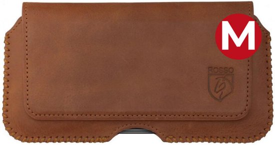 Rosso Deluxe Étui de ceinture pour pantalon avec passant de ceinture en Cuir véritable Marron Taille L