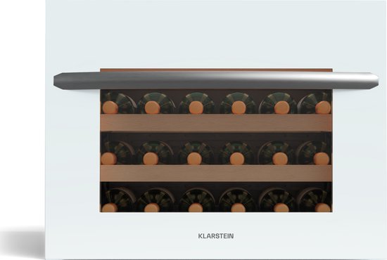 Klarstein Vinsider 24 Built-In Uno Wijnkast - 24 Flessen - Inbouw mogelijk - Glazen deur - LED - Wit
