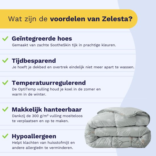 Zelesta Royalbed Aqua Forest 200x200cm - Dekbed zonder overtrek - 30 dagen proefslapen - Wasbaar hoesloos dekbed - Bedrukt dekbed - All year zomerdekbed & winterdekbed van Zelesta — afbeelding 4