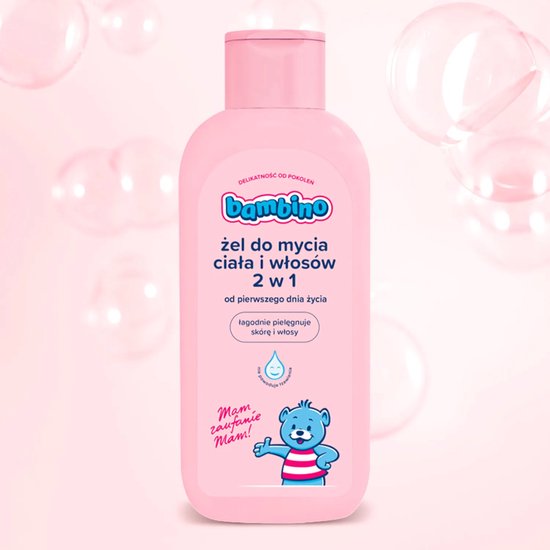 Bambino - 2in1 Body & Hair Wash Gel - Douchegel & Shampoo - 12x 400 ml - Voordeelverpakking van Bambino — afbeelding 2
