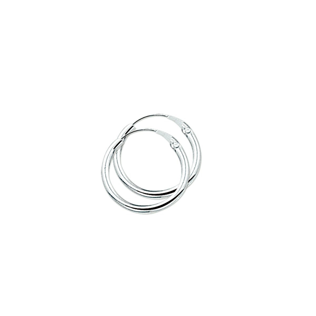 Zilver Gerhodineerde oorringen ronde buis 1304836