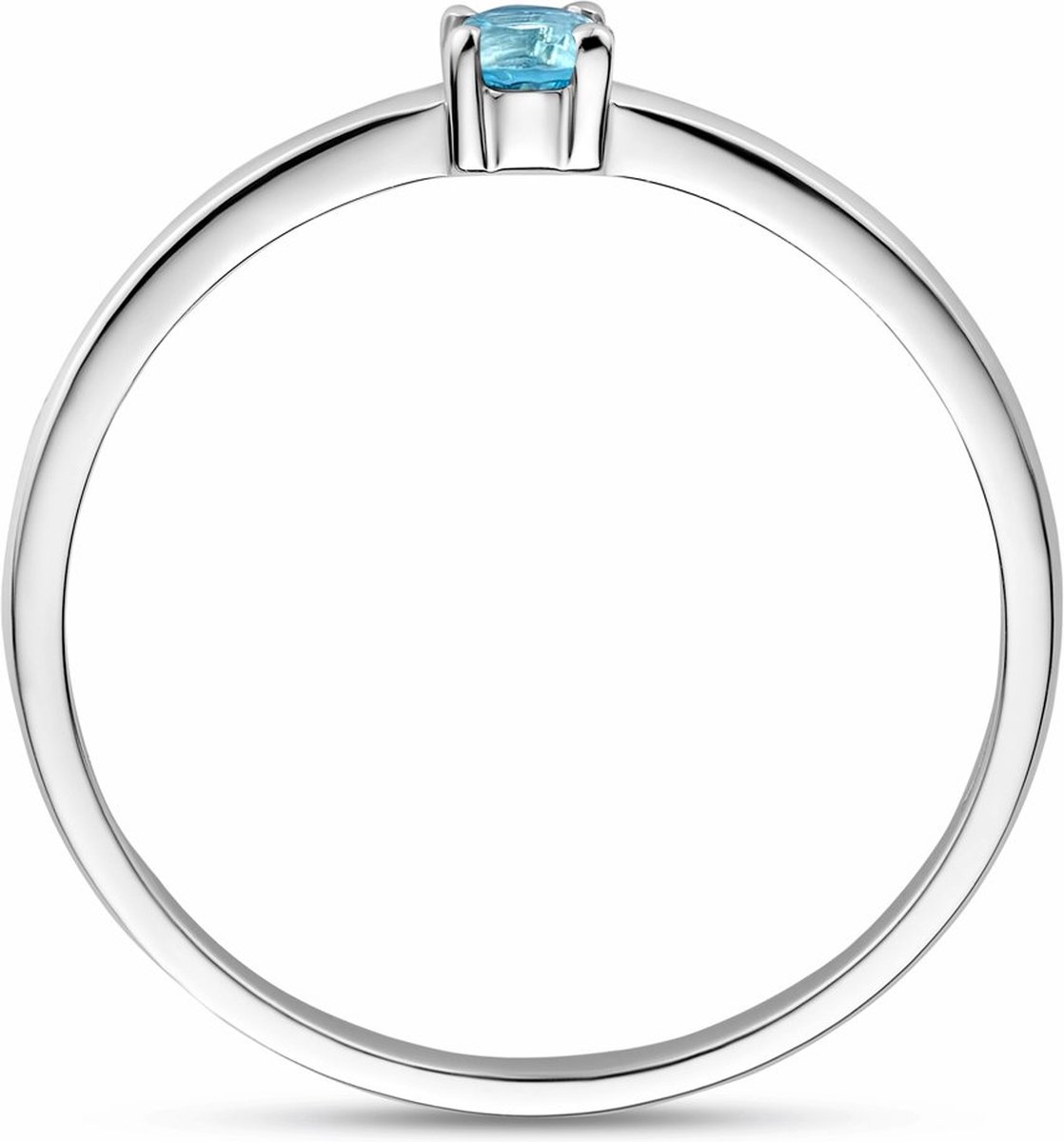 Gerhodineerd Zilver Ring Met Geboortesteen Aquamarijn Maart 1337065