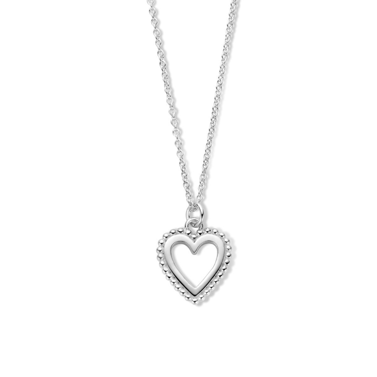 zilver gerhodineerd collier hart 41 + 4 cm 1336504