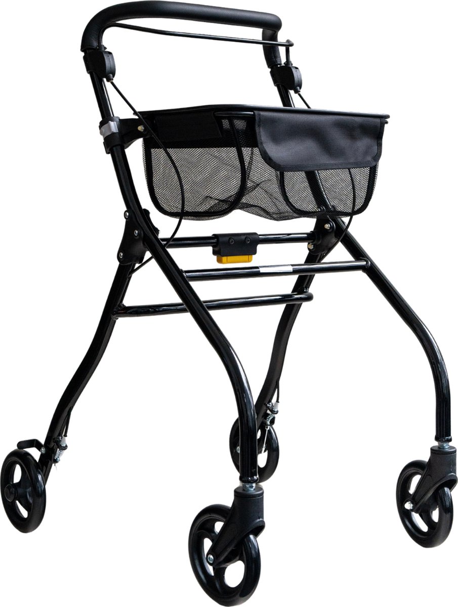 Goedkoopste Binnen rollator Plaza Indoor - Inclusief dienblad en opbergnetje - Eenhandig bediening - Betrouwbare remmen - Korte draaicirkel - Opvouwbaar - Compact - Zwart