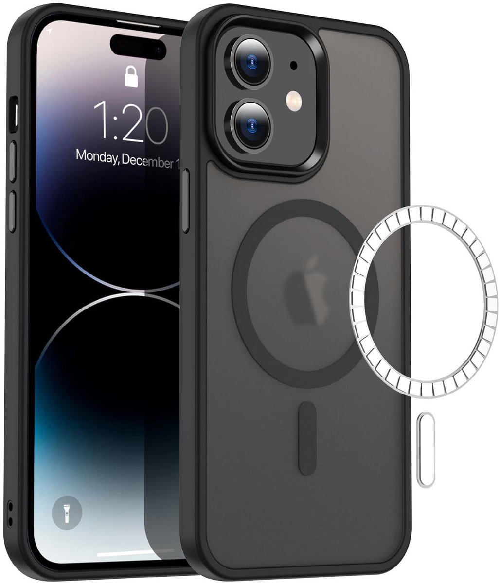 Casify Matte Hoesje geschikt voor MagSafe iPhone 12/12 Pro Hoesje - Mat Zwart