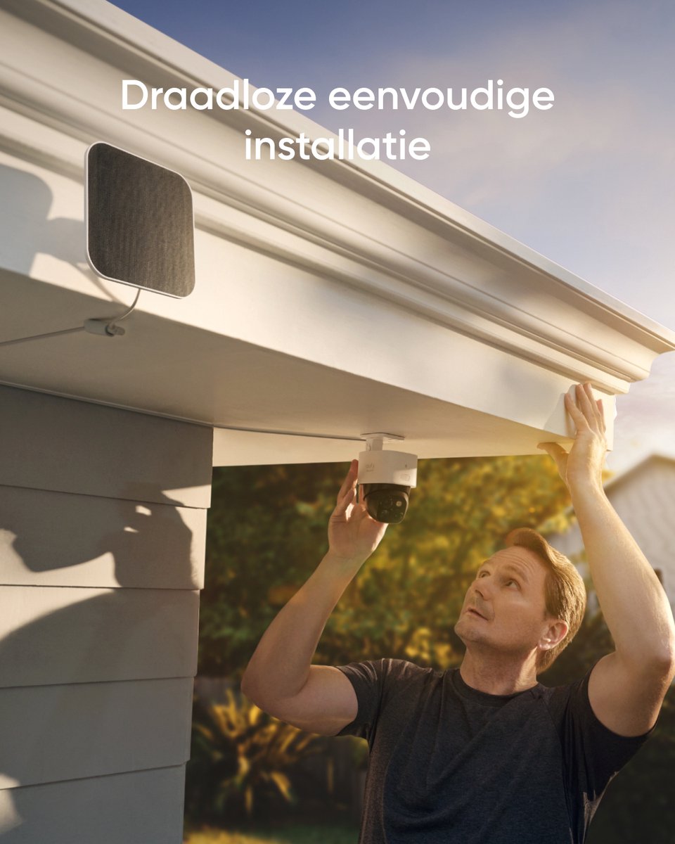 Afbeelding 2 van eufy Security S340 Solocamera – SoloCam - Draadloze 3K beveiligingscamera voor buiten met dual-lens, 360° dekking, geïntegreerd zonnepaneel, AI-bewegingsdetectie, compatibel met Alexa en Google Assistant