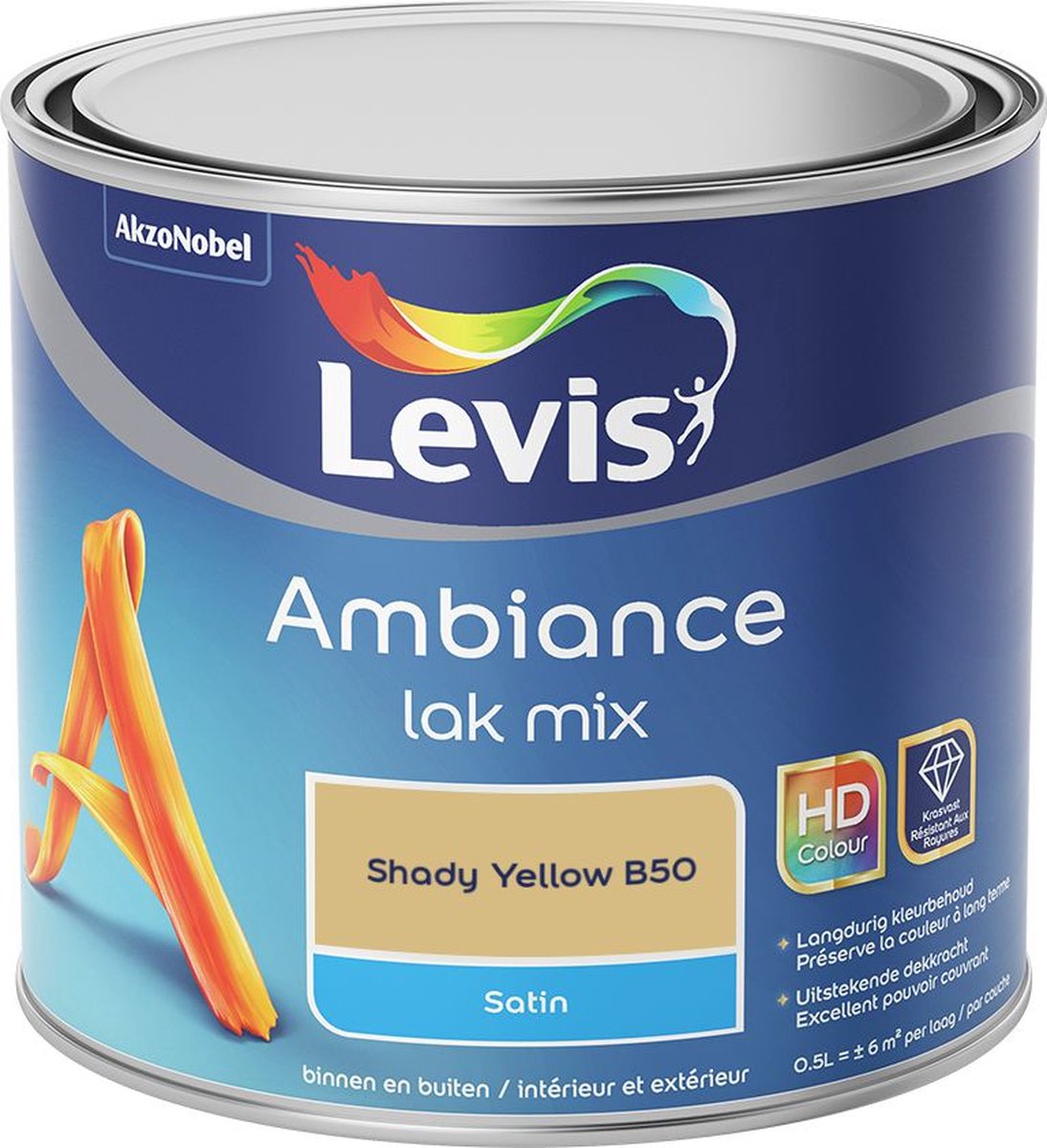 Levis - Ambiance Lak Satin Mix - Shady Yellow B50 - Mengverf - 0,5 L