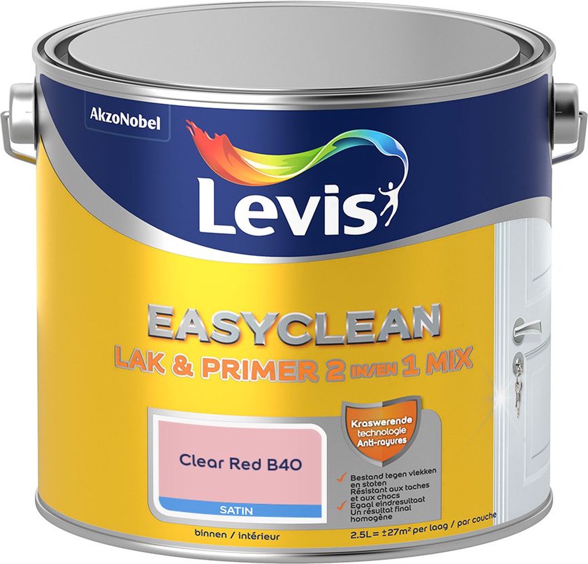 Levis - Easyclean Lak & Primer 2-In-1 Mix - Clear Red B40 - Mengverf - 2,5 L
