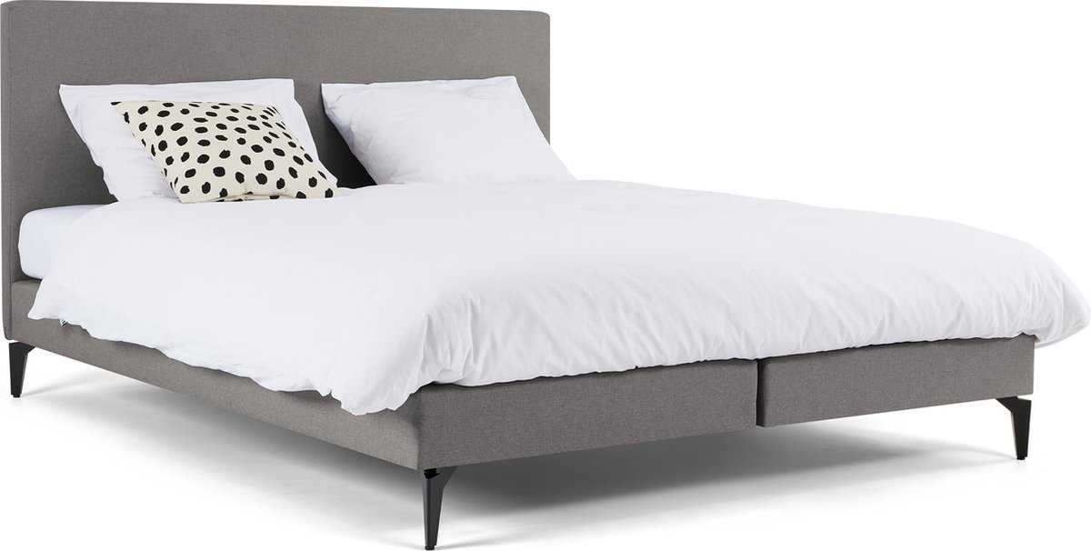 Maxi Boxspring Cisano met Silver Pocket Deluxe Foam matras - 120 x 200 cm - light grey