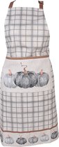 Clayre & Eef Tablier de cuisine 70x85 cm Gris Coton Citrouille