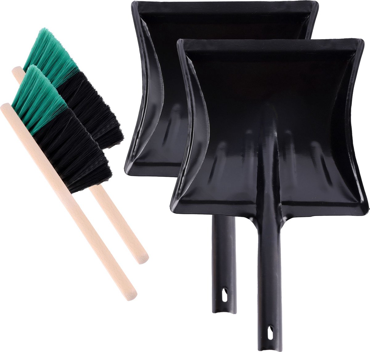 Goedkoopste Garronda Stoffer en Blik – Handveger - Open Haard – Zwart/Groen - GD-WAL-MAD-DustpanBrush