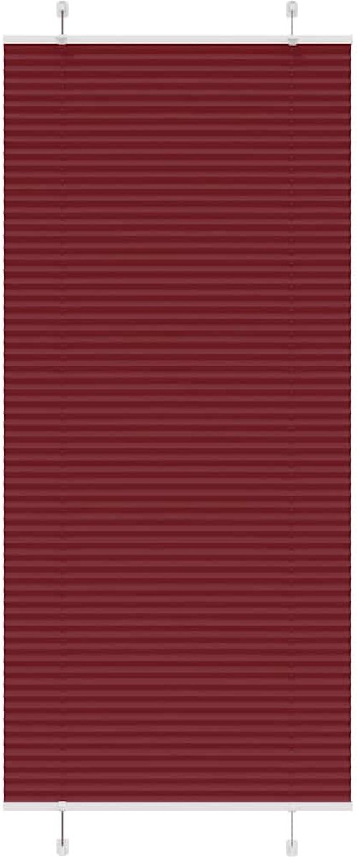 vidaXL Plissé - rolgordijn - 85x200 - cm - stofbreedte - 84,4 - cm - bordeauxrood