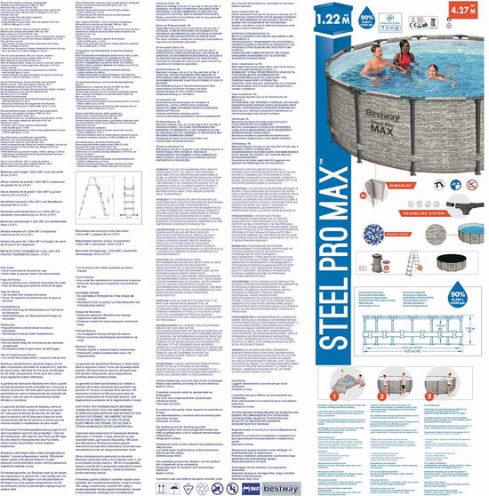 Bestway piscine acier pro max set bande de pierre ronde 427
