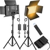 Videolamp U800 - Videolampen - Fotolamp - Video Light - Videolicht - Met Statief - Afstandsbediening - 5000K