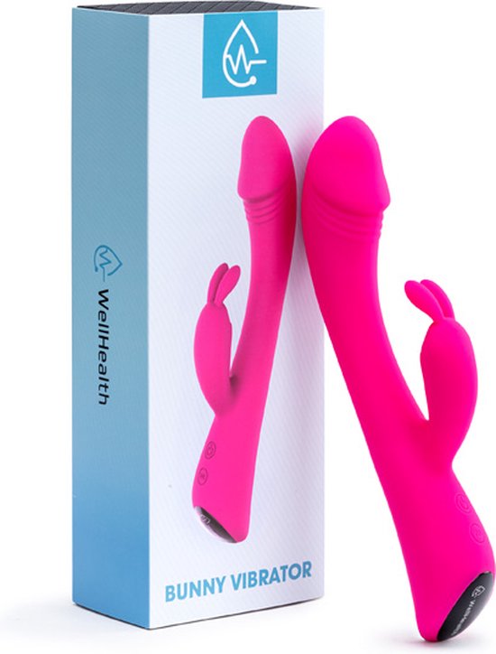 Vibromasseur Wellhealth Bunny - Vibromasseur pour femme - 9 modes - Avec  télécommande