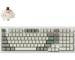 Keychron Q5 Max-P3 White - Toetsenbord 2.4 GHz - Bluetooth - USB-C - 96% - US-layout - Gateron Jupiter Brown - wit