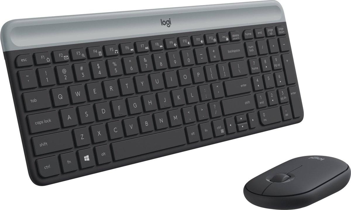 Logitech MK470 Slim Draadloos Toetsenbord en Muis Grijs QWERTY