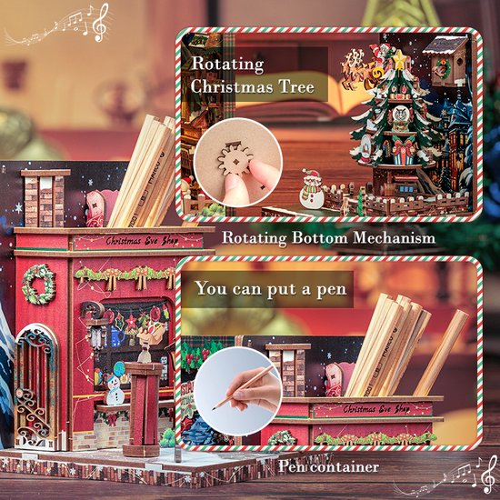 CUTEBEE Book Nook Kit - Romance Francés de Madera Maquetas para Construir Adultos, DIY Casa de Muñecas Tema del Café, Regalos únicos para Amigos y Familiares (Sunny Cafe