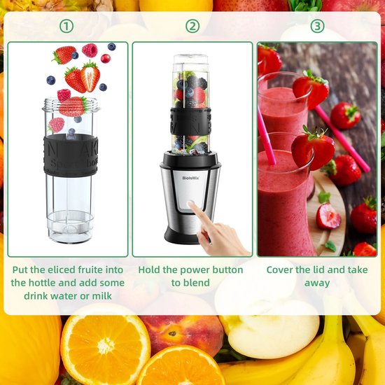 Ariqo 3-in-1 Keukenmachine - Foodprocessor - Keukenmixer - Blender - Smoothie Juicer - Draagbaar - 700W - RVS - Incl. Accessoires van Ariqo — afbeelding 4