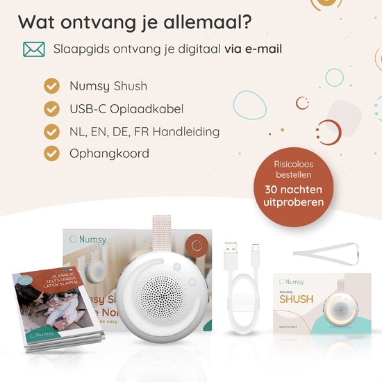 Numsy Shush White Noise Machine Bébé - Appareil à bruit Witte