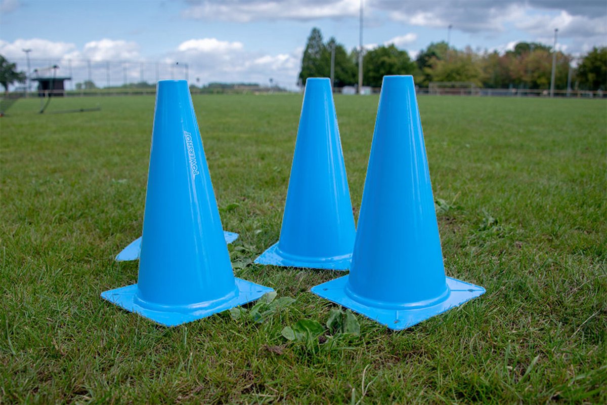 Set van 4 flexibele grenskegels - 30cm - Blauw