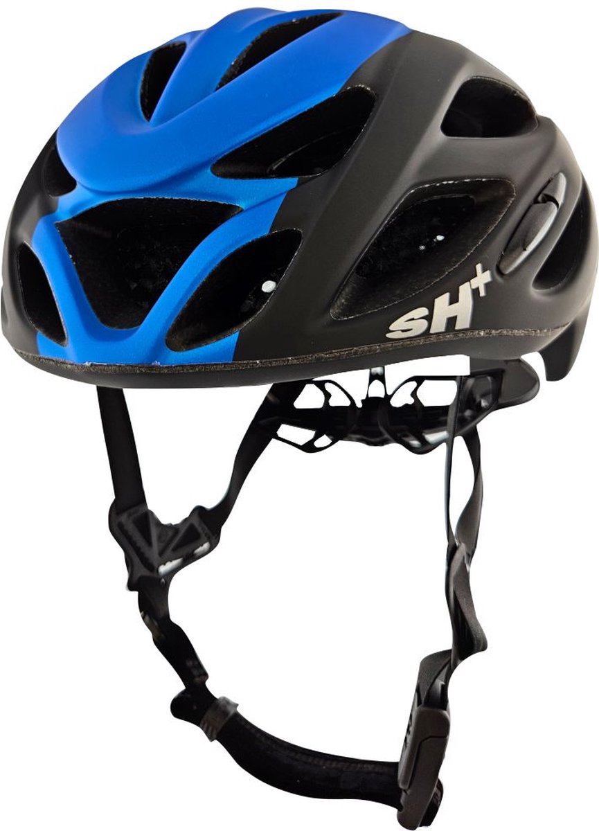 SH+ Fietshelm - SHIROCCO S-TECH - Unisex - Lichtgewicht 260 gram - 21 Ventilatiegaten - Gemaakt in Italië - Voor een hoofdomtrek van 58 tot en met 61 CM - Zwart Blauw