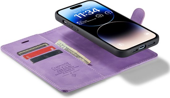 Apple iPhone 13 Pro Max Casemania Case Bright Lilas - 2 en 1 Book Case Magnétique