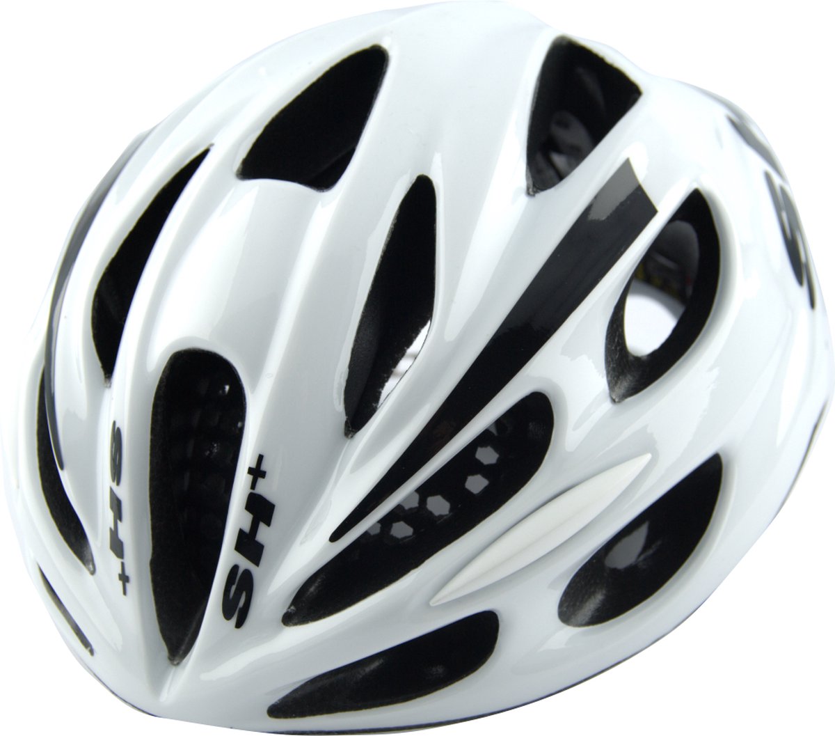 SH+ Fietshelm - SHAKE JUMP - Unisex - Lichtgewicht 220 gram - 15 Ventilatiegaten - Gemaakt in Italië - Voor een hoofdomtrek van 53 tot en met 56 CM - Wit Zwart