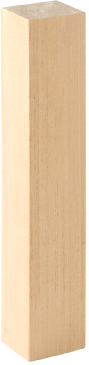 Eduplay houten knutselstaaf - vierkant lindehout bouwsteen.