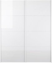 Veto kledingkast 2-deurs B 182 cm, wit en wit hoogglans.